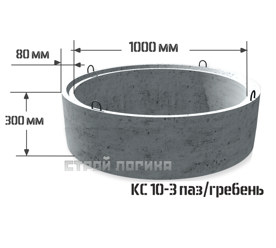 Кольцо железобетонное стеновое КС 10-3 купить за 2 400 руб./шт. в Санкт ...