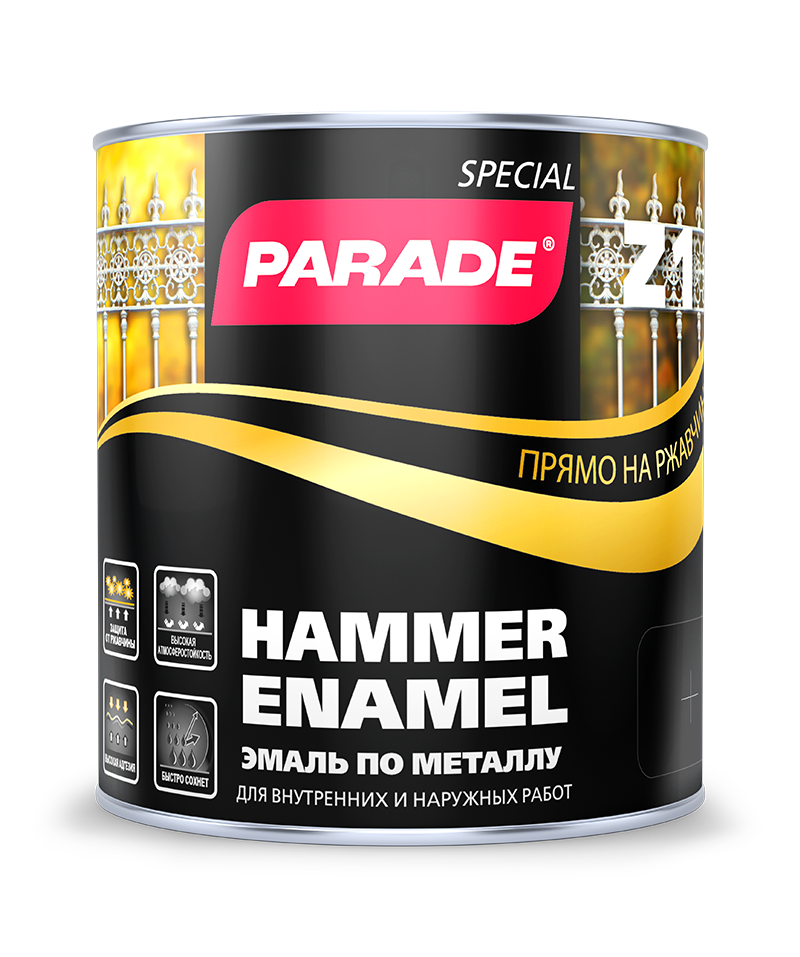 Эмаль-антикор 3в1 PARADE Z1 Структура: ГЛАДКАЯ цв.Золото 2,5 л