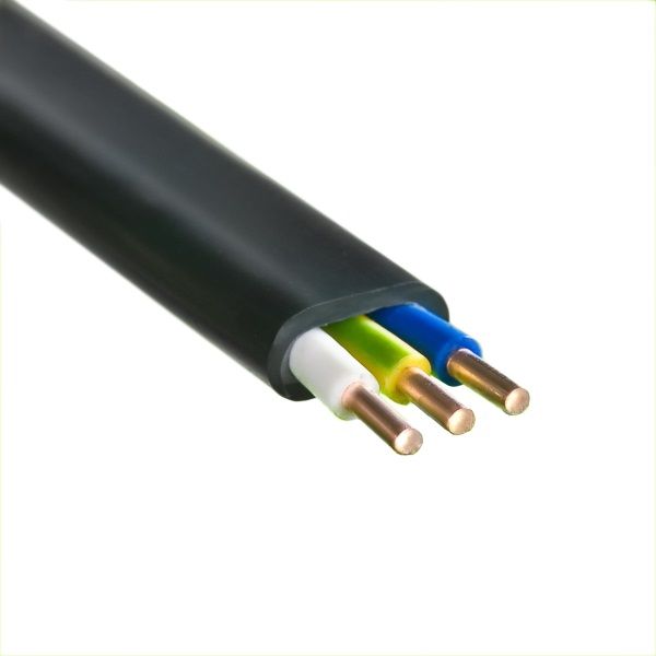 3*1,5 кв.мм кабель силовой (монтажный) медный с ПВХ изоляцией ВВГбм-Пнг(А) черный, 5м