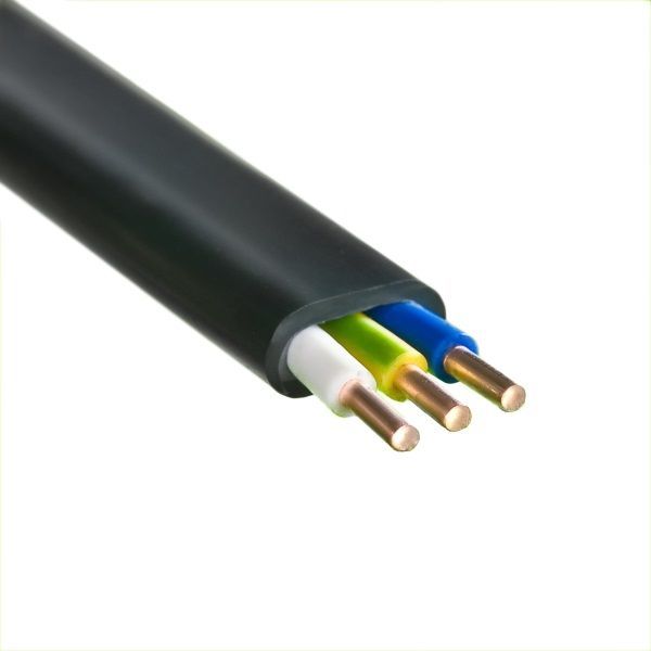 3*2,5 кв.мм кабель силовой (монтажный) медный с ПВХ изоляцией ВВГбм-Пнг(А) черный, 10м