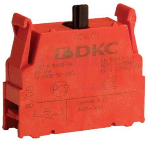 Блок контактный 1НО с клеммными зажимами под винт DKC