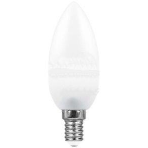 Лампа светодиодная LED 7вт E14 белый матовая свеча Saffit