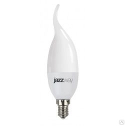 Лампа светодиодная LED 9Вт Е14 холодный матовая свеча на ветру Jazzway 