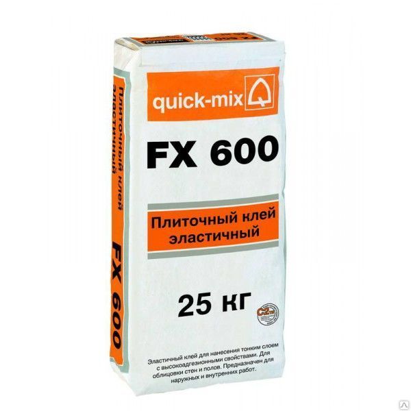 Плиточный клей эластичный Quick-mix FX 600, 25 кг