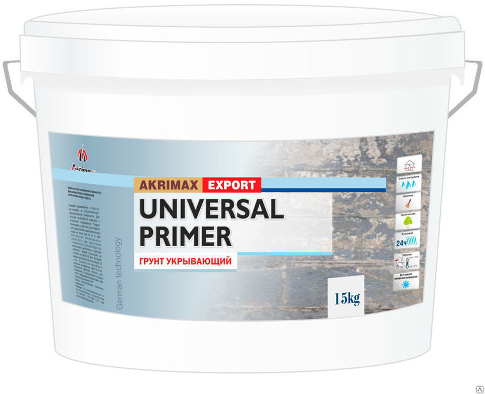 Грунт укрывающий акриловый белый Universal Primer, 15 кг