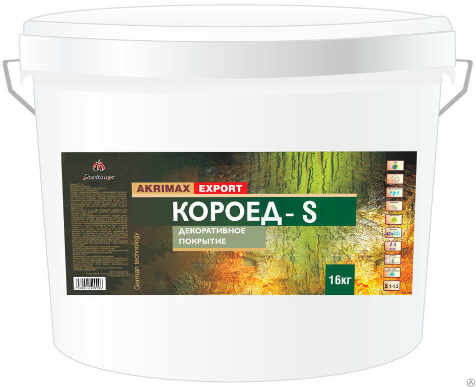 Краска декоративная «КОРОЕД S 1-1,5» AKRIMAX-EXPORT, 16 кг