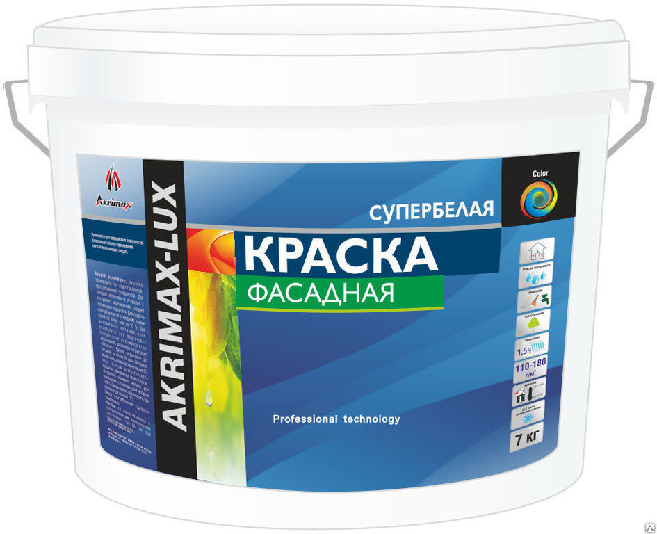 Краска фасадная акриловая AKRIMAX-LUX, 15 кг