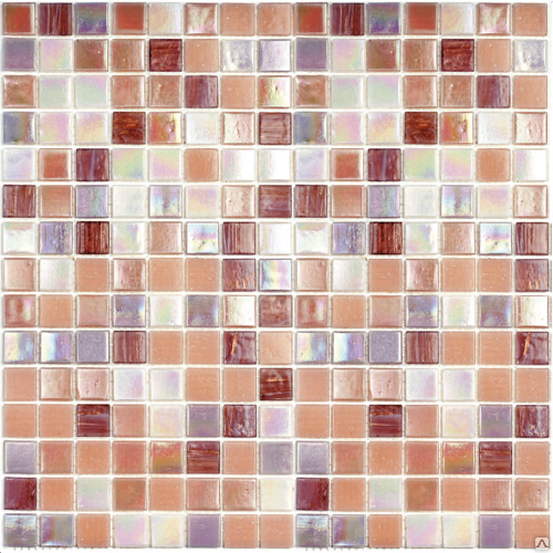 Стеклянная мозаика перламутровая розовая Flamingo, 327х327мм