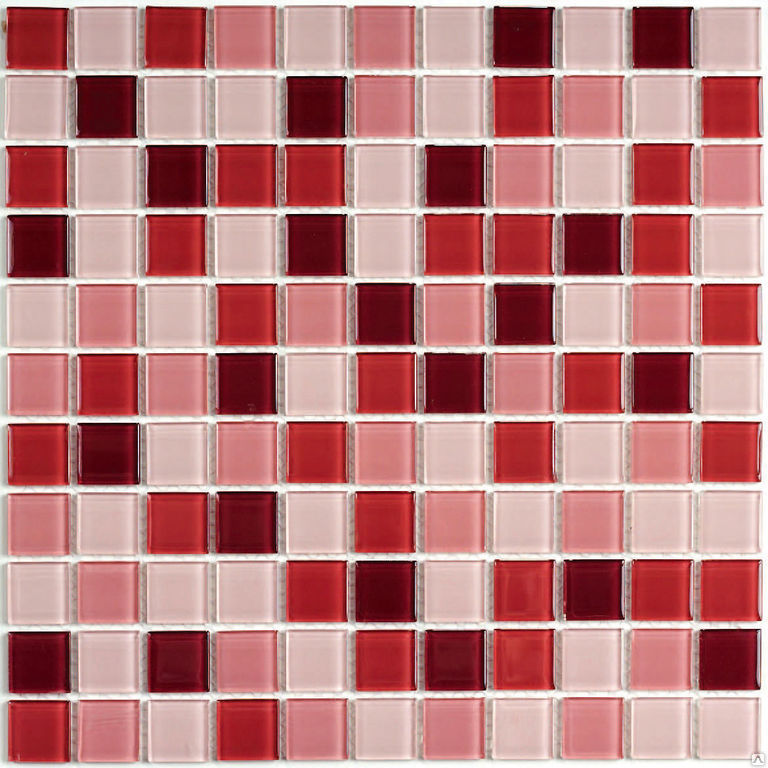 Стеклянная мозаика розовая Plum mix, 300х300мм