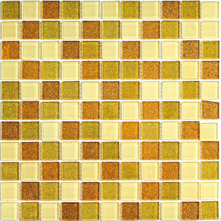 Стеклянная мозаика золотая Shine gold, 300х300мм