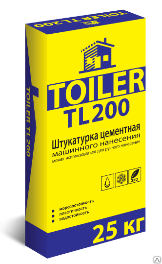 Штукатурка цементная машинного нанесения TOILER TL 200 25 кг