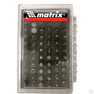 Набор бит с магнитным держателем, CrV,61шт//Matrix 