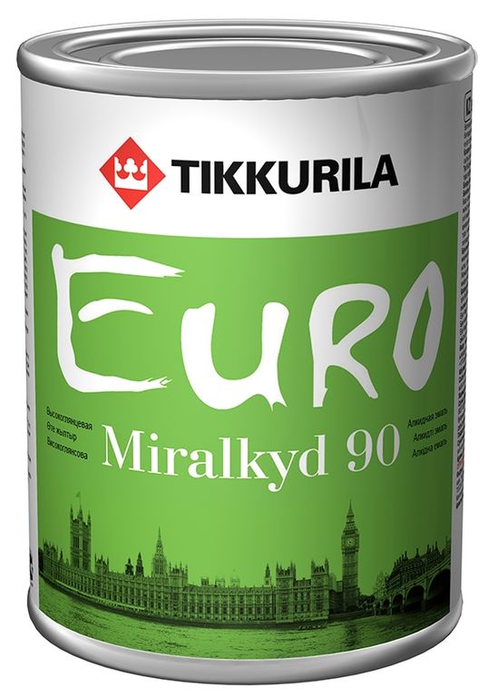 Эмаль высокоглянцевая Миралкид 90 Тиккурила Miralkyd 90 Tikkurila 9 л 2