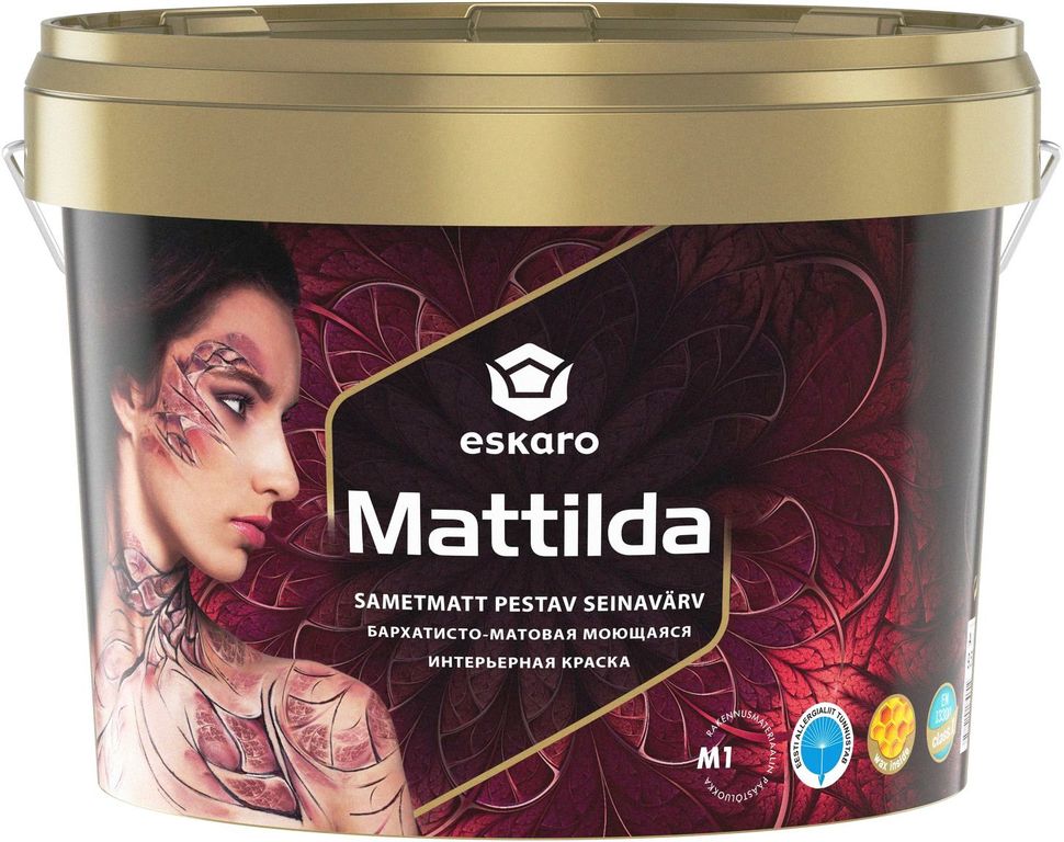 Краска акрилатная моющаяся матовая для внутренних работ "Eskaro Mattilda" Б