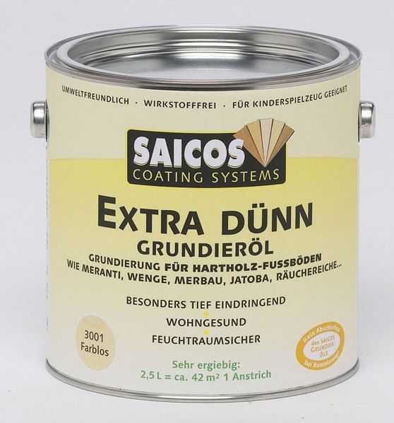 Грунтовка на основе масла для твердых и экзотических пород дерева "Saicos Extra Dunn Grundierol" 0,75