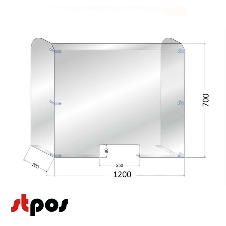 Экран-барьер защитный П-образный 1200 х 700 мм