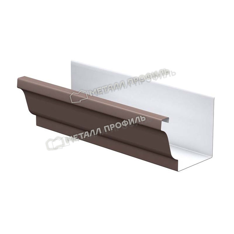 Желоб водосточный 120 х 86 х 3000 мм Бюджет МП 8017 шоколадно-коричневый