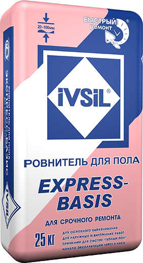 Ровнитель для пола быстротвердеющий IVSIL EXPRESS BASIS, 25 кг