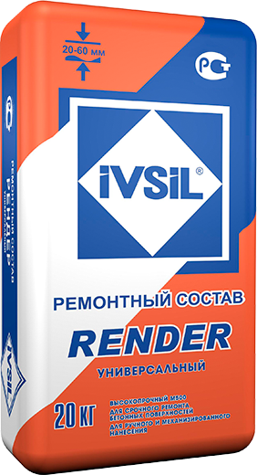 Ремонтный состав универсальный высокопрочный IVSIL RENDER 20 кг