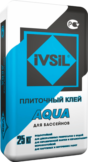 Клей для плитки IVSIL AQUA, 25 кг