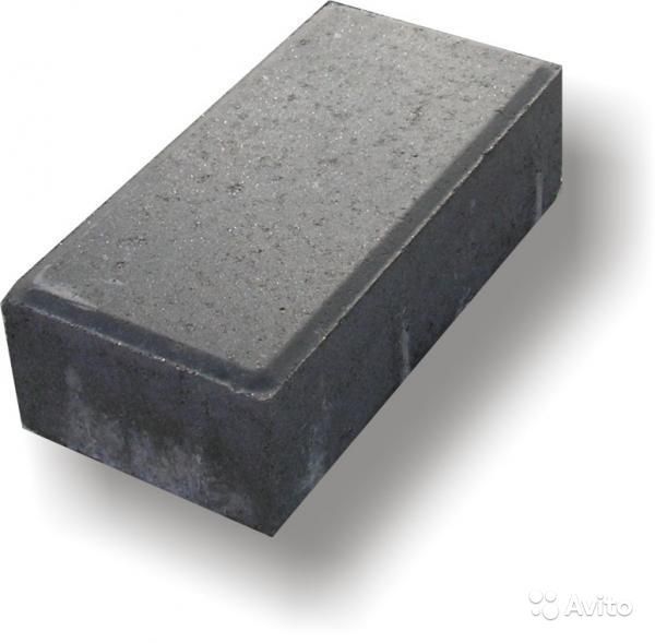 Тротуарная плитка "Брусчатка" толщиной 40 мм черная 200х100