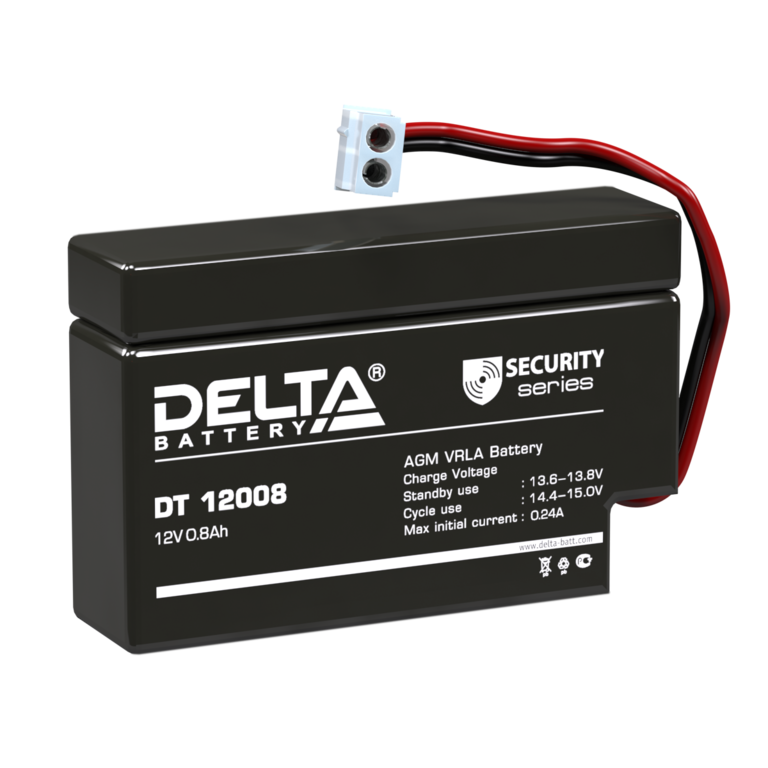 Аккумулятор Delta DT12008 12В 0,8А/ч АКБ 12/0,8 12-0,8 Delta DT 12008