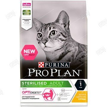 Корм для стерилизованных кошек и кастрированных котов PURINA Pro Plan с чувствительным пищеварением