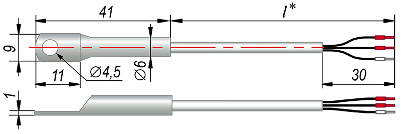 Термосопротивление с кабельным выводом дТС324