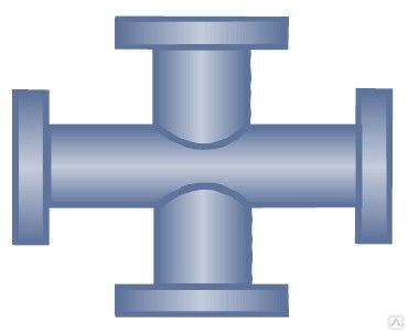 Крест чугунный фланцевый ВЧШГ Ду100х600, для водопровода