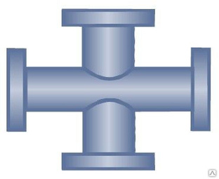 Крест чугунный фланцевый ВЧШГ Ду150х150, для водопровода 