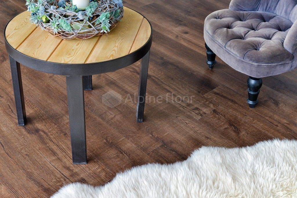 Ламинат SPC Alpine Floor Real Wood Дуб Мокка ЕСО2-2 водостойкий