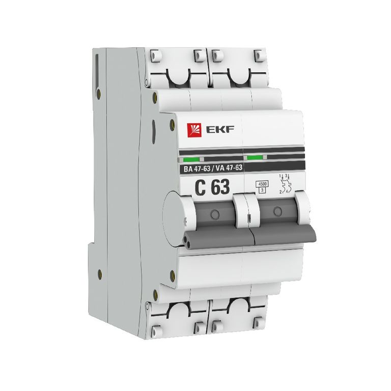 Автоматический выключатель 3P 1,6А (D) 4,5kA ВА 47-63 EKF PROxima