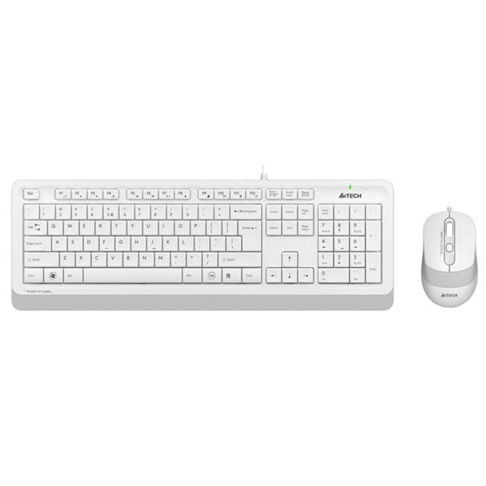 Набор клавиатура+мышь проводные A4Tech Fstyler F1010, USB, белый/серый