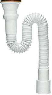 Сифон гофрир,мойка 1 1/2 пластик, с жесткой трубой 40/50 L=1000 ОРИО (АС-7011) 