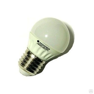 Лампа светодиодная LED E27 3 Вт шарик 45 мм 4500 К Экономка Космос Eco_LED3wGL45E2745 