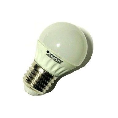 Лампа светодиодная LED E27 3 Вт шарик 45 мм 4500 К Экономка Космос Eco_LED3wGL45E2745