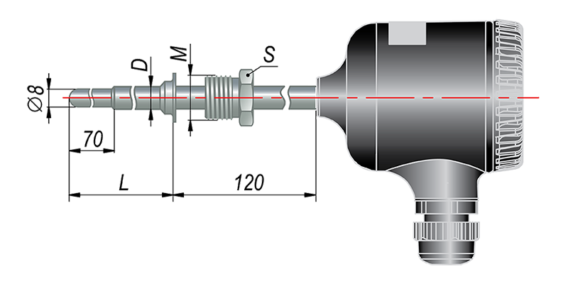 Термосопротивления с токовым выходом с металлической головкой дТС055М-МГ.И