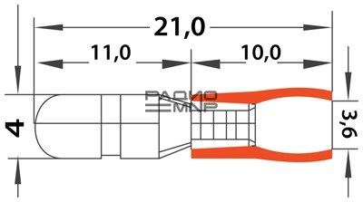 Разъем штекерный изолированный красный, штекер 4 мм 0.5-1.5 кв. мм. (РШи-п 1.5-4/РШИп 1,25-4) "Rexant" 3