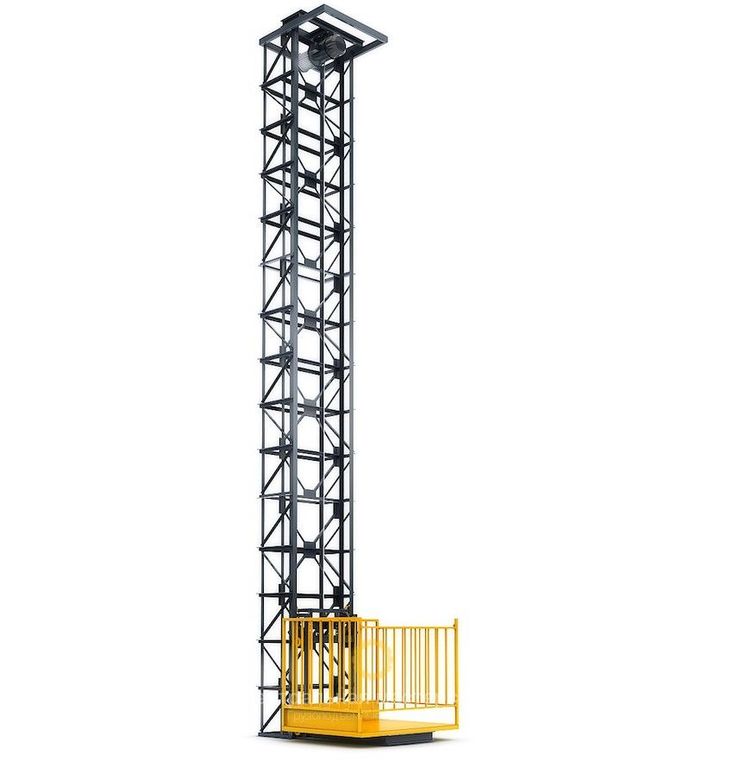 Подъёмник мачтовый грузовой строительный с выдвижной платформой г.п. 500 кг