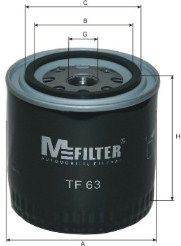 Масляный фильтр Вольво Mfilter TF63 H:95 D1:72 D2:86.