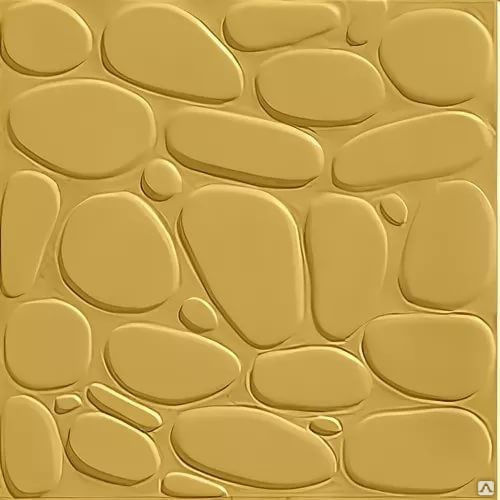 Тротуарная плитка Галька 400х400х50 цвет жёлтый