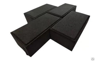 Тротуарная плитка Кирпич 100х200х40 цвет чёрный