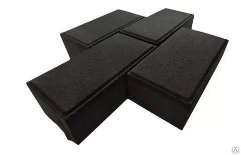 Тротуарная плитка Кирпич 100х200х50 цвет чёрный