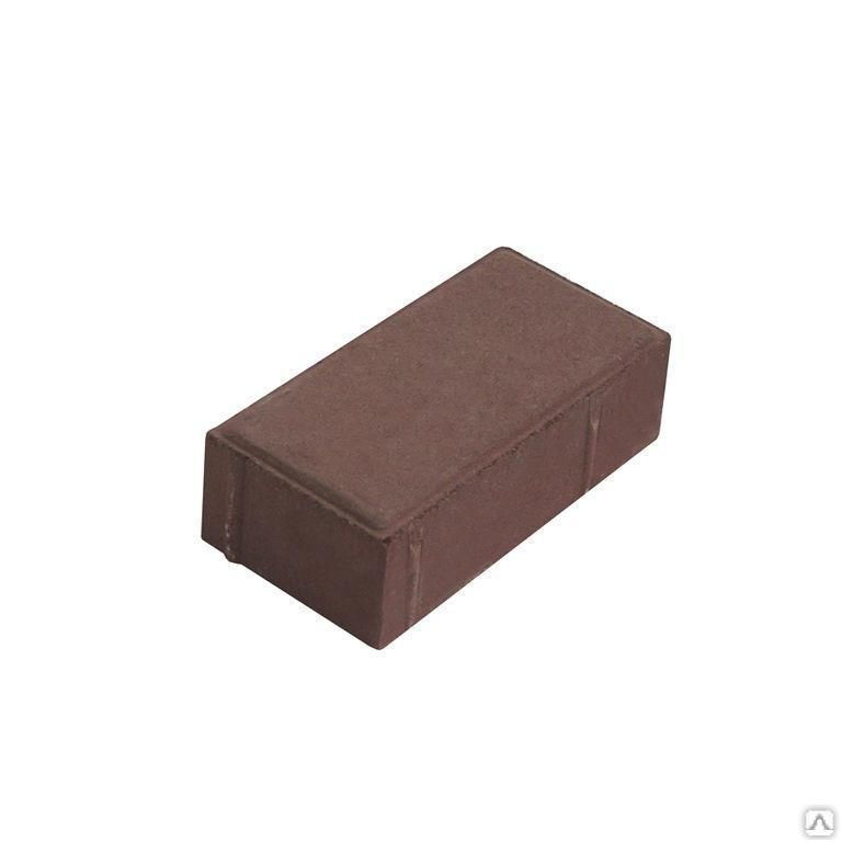 Тротуарная плитка Кирпич 120х240х100 мм цвет коричневый