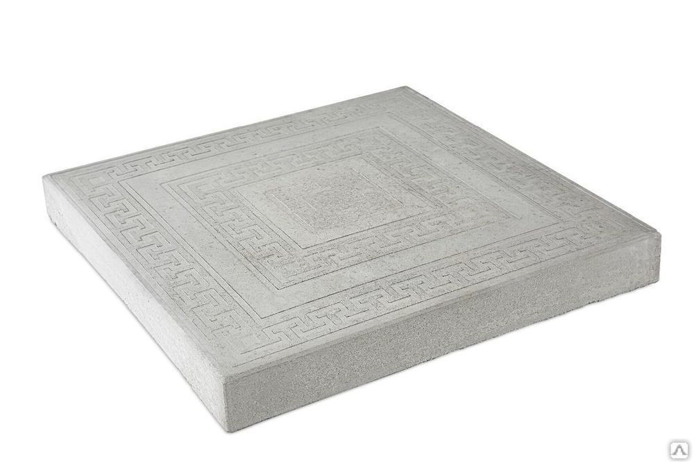 Тротуарная плитка Квадрат Греция 500х500х60 цвет серый