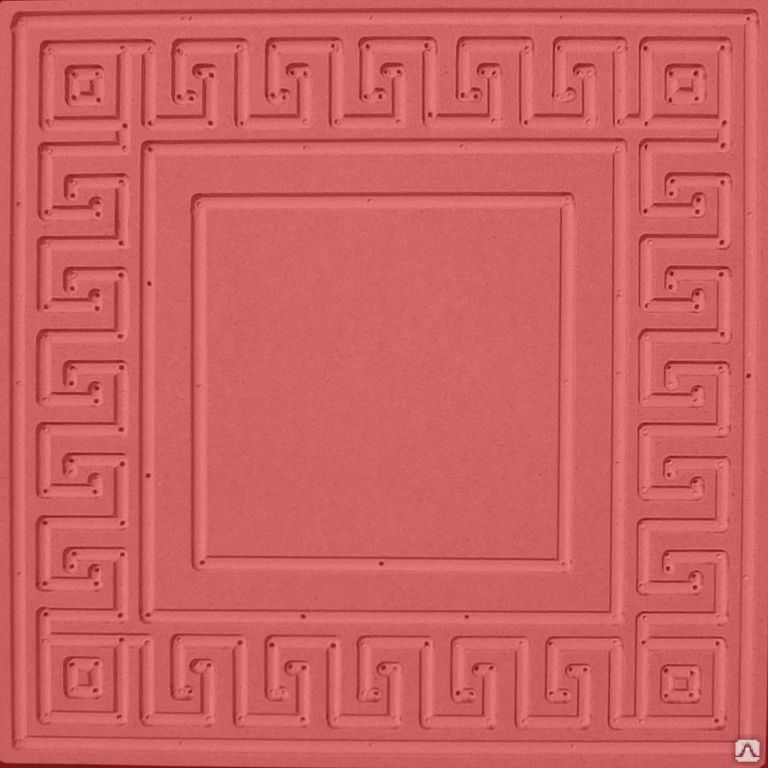 Тротуарная плитка Квадрат Греция 500х500х60 цвет красный 1
