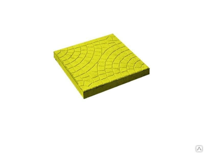 Тротуарная плитка Паутинка 300х300х30 цвет жёлтый