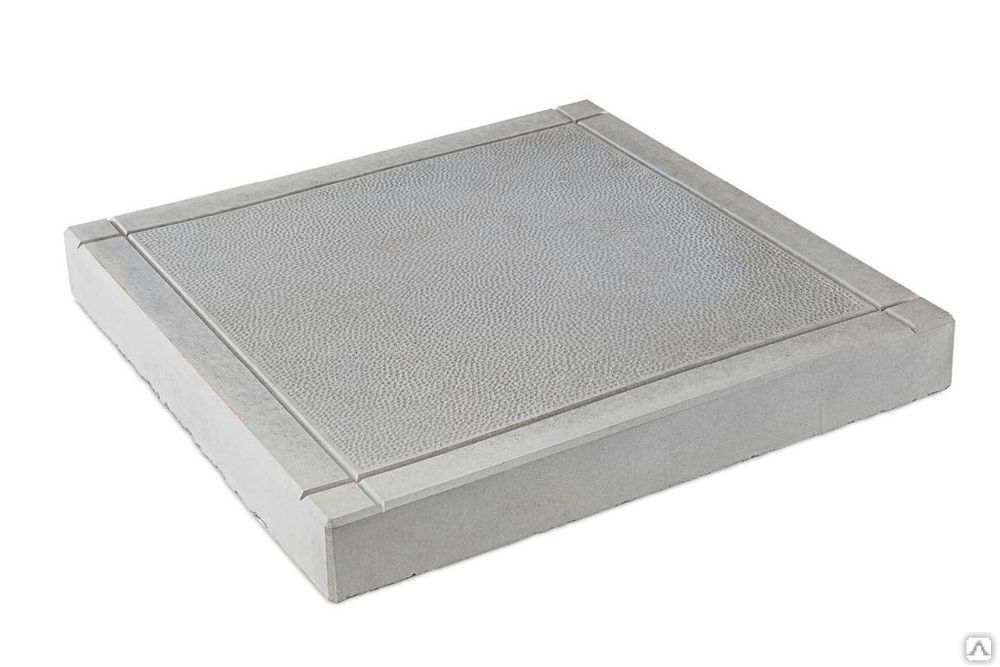 Тротуарная плитка Квадрат шагрень 500х500х60 цвет серый