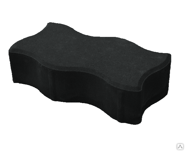 Тротуарная плитка Волна 225х125х60 цвет чёрный