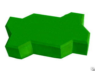 Тротуарная плитка Зигзаг 225х125х60 цвет зелёный 